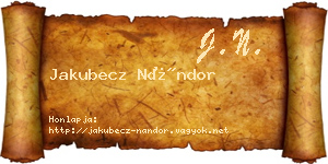 Jakubecz Nándor névjegykártya