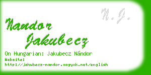 nandor jakubecz business card